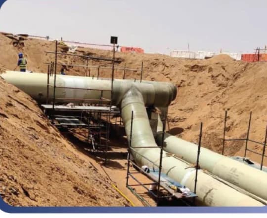 FRP pipeline installation at an industrial site